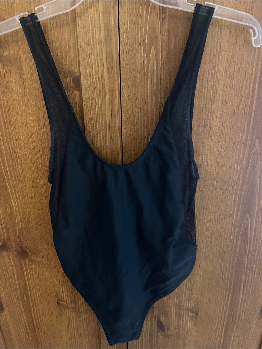 Classic Black One-Piece Swimsuit with Sheer Side Panels